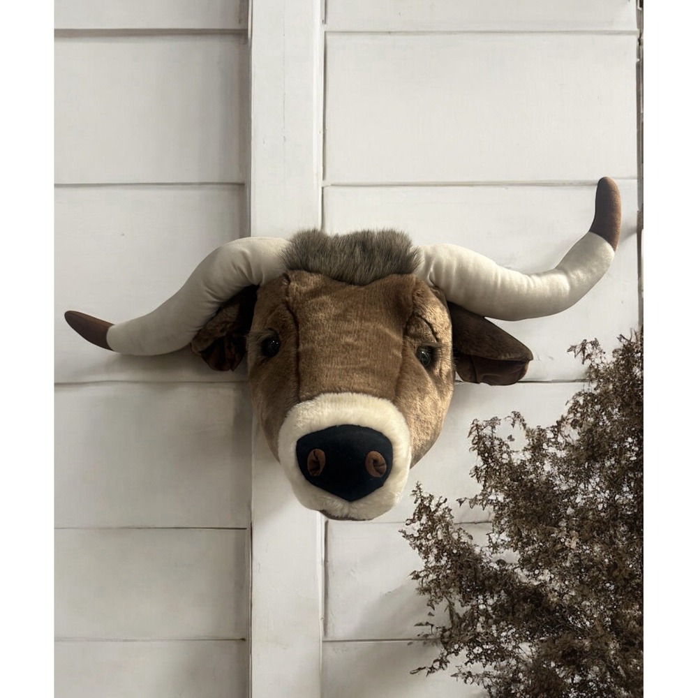 Longhorn Cow Plush Wall Mount Children's Room Decor Large‎ Country Kids